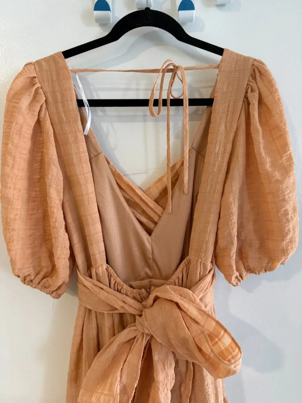 LuLu's Midi Orange Tie Front Dress XL - Picture 5 of 5